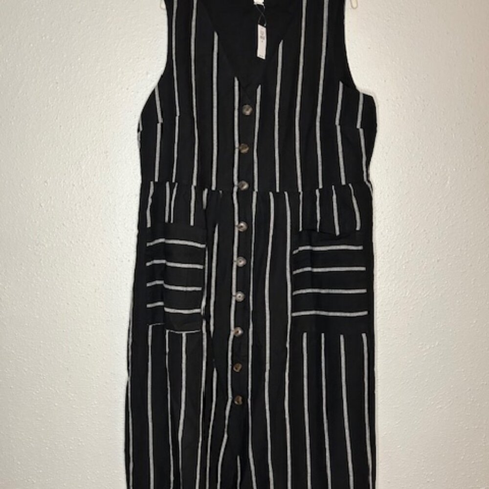 Gap Stripe Linen Button Down Dress Size 20